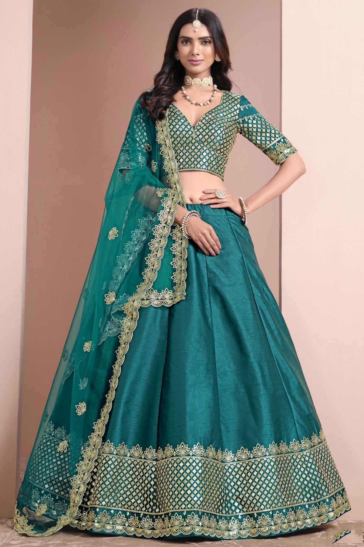 Rama-Green-Colour-Art-Silk-Lehenga-Choli-VSLC1050691