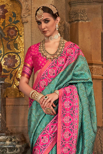 Rama Green Colour Banarasi Silk Saree VSSD1110263