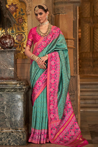 Rama Green Colour Banarasi Silk Saree