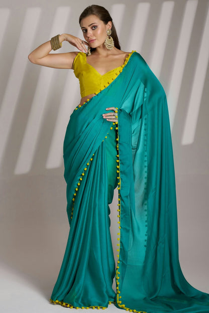 Rama-Green-Colour-Chiffon-Saree-VSSD1112751