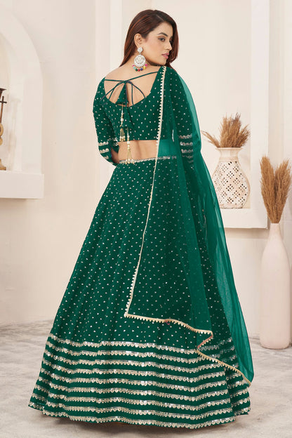 Rama Green Colour Georgette Lehenga Choli