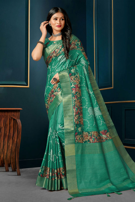 Rama Green Colour Kotha Silk Traditional Saree