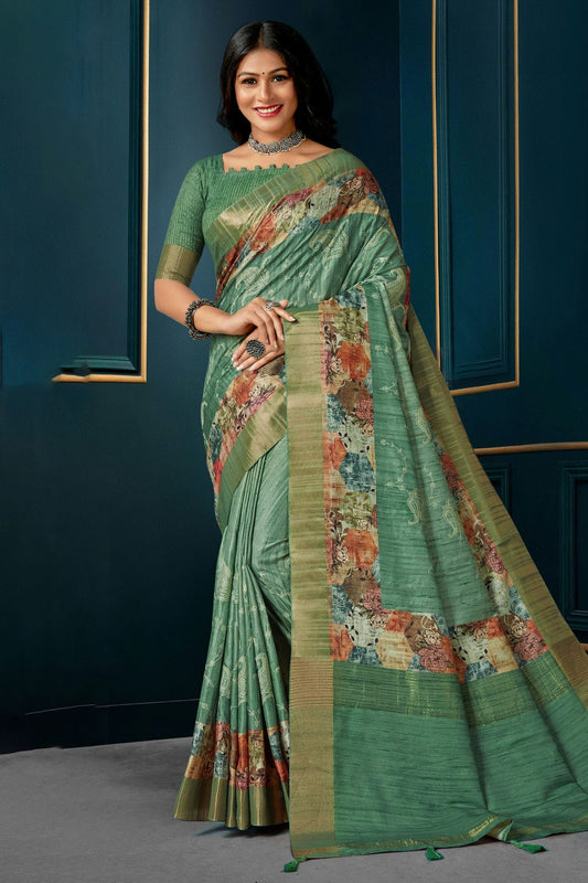 Rama Green Colour Kotha Silk Traditional Saree