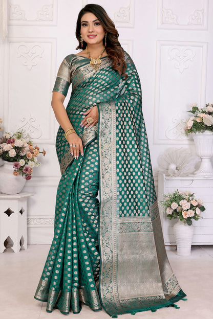 Rama-Green-Colour-Organza-Traditional-Saree-VSSD1112705