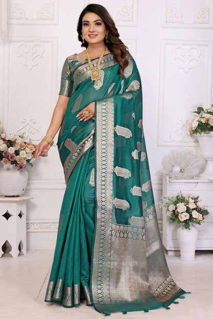 Rama-Green-Colour-Organza-Traditional-Saree-VSSD1112716