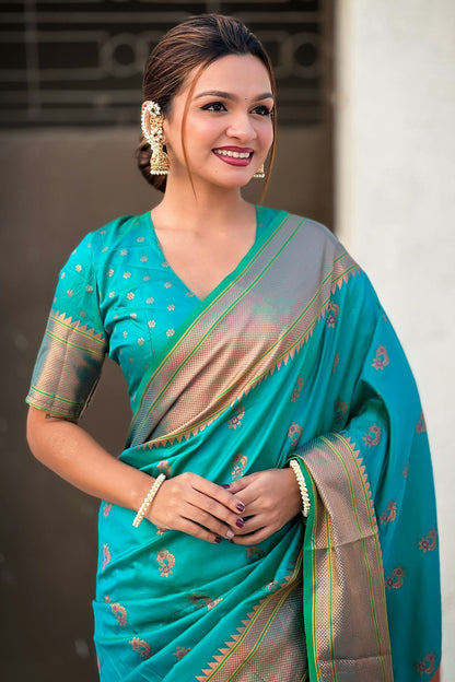 Rama Green Colour Soft Silk Traditional Saree