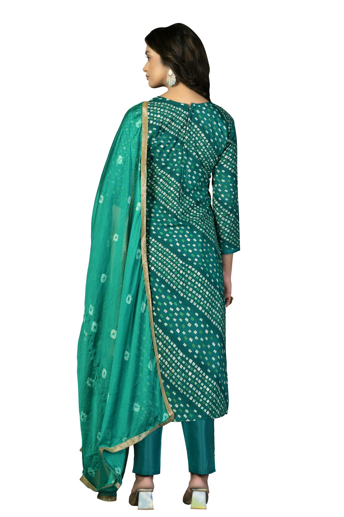 Rama Green Colour Unstitched Jam Cotton Fabric Straight Suit