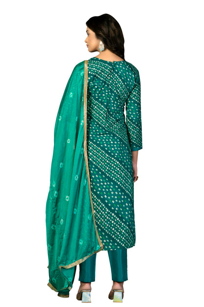 Rama Green Colour Unstitched Jam Cotton Fabric Straight Suit