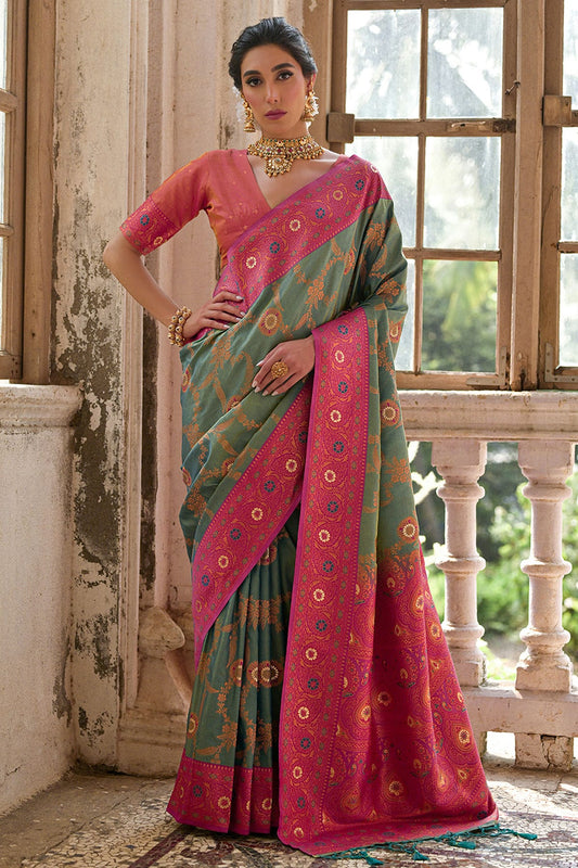 Rama-Green-Colour-Woven-Work-Banarasi-Silk-Saree-VSSD1260005