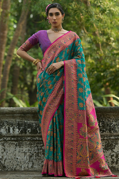 Rama-Green-Colour-Woven-Work-Pashmina-Silk-Saree-VSSD1260031