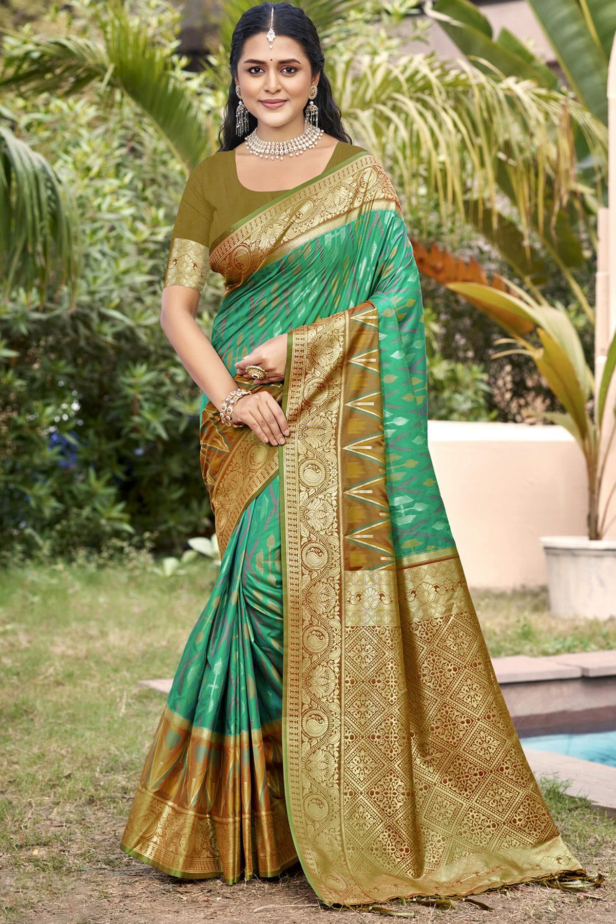 Rama-Green-Colour-Woven-Work-Silk-Traditional-Saree-VSSD1103281