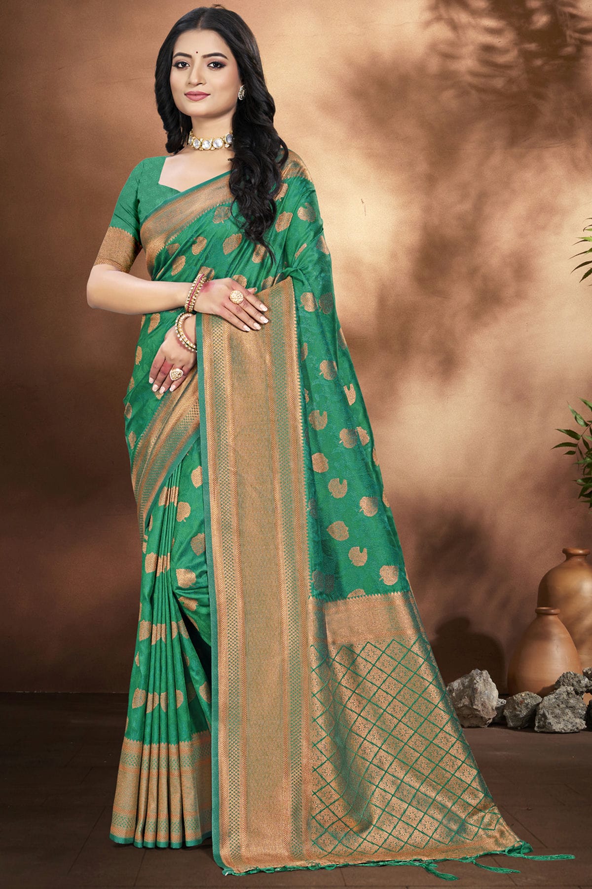 Rama-Green-Colour-Woven-Work-Silk-Traditional-Saree-VSSD1103321