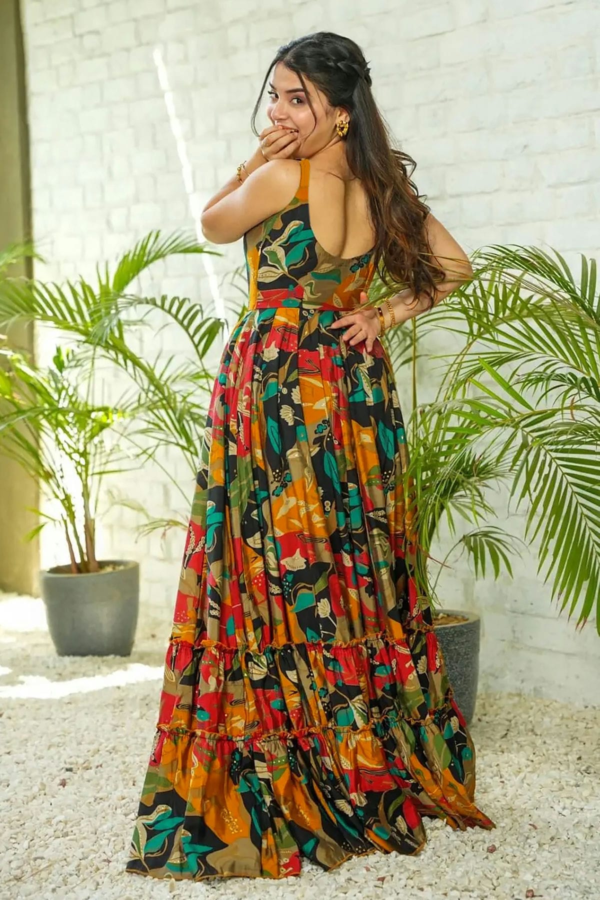 Rayon Readymade Long Gown