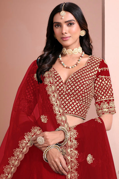 Red Colour Art Silk Lehenga Choli VSLC1050694