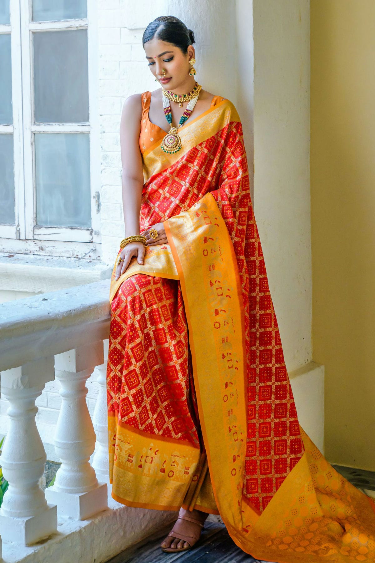 Red Colour Banarasi Silk Saree