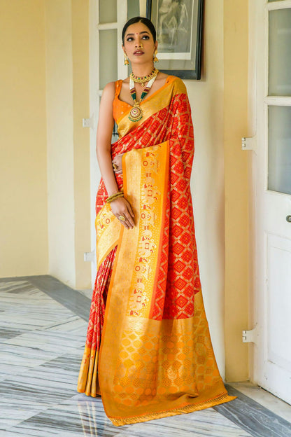 Red Colour Banarasi Silk Saree