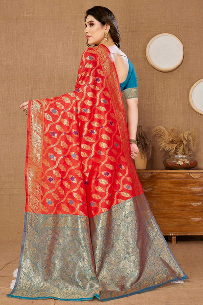 Red Colour Banarasi Silk Saree