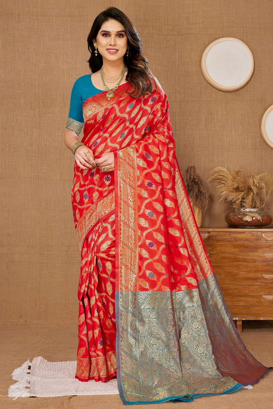 Red Colour Banarasi Silk Saree