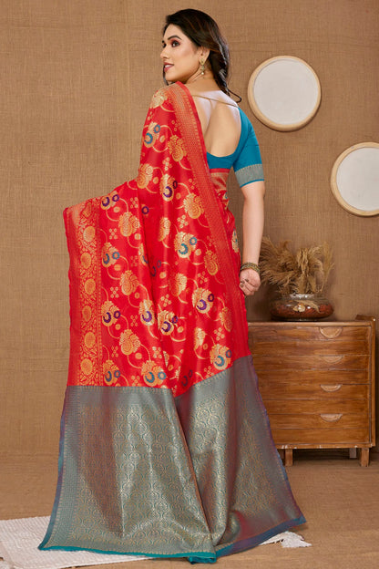 Red Colour Banarasi Silk Saree