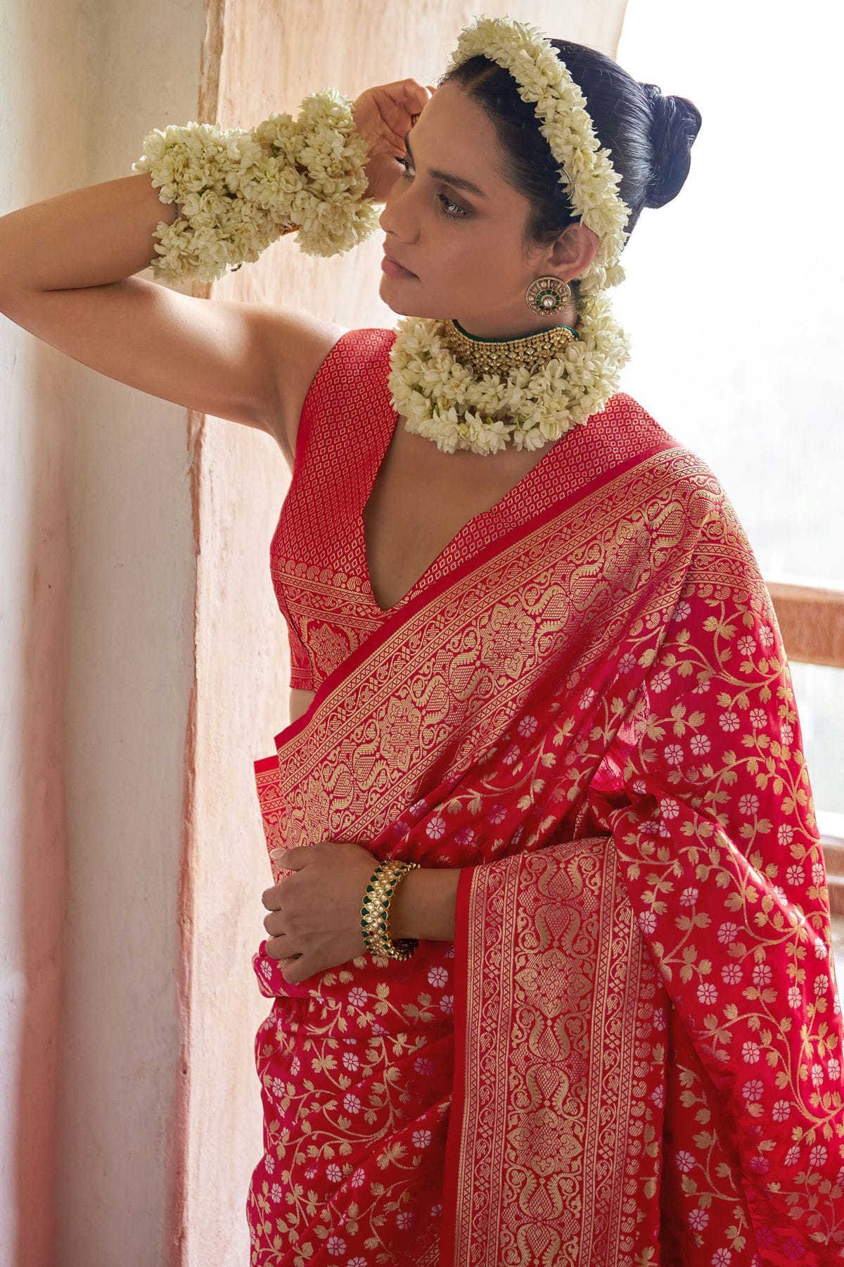 Red Colour Banarasi Silk Traditional Saree