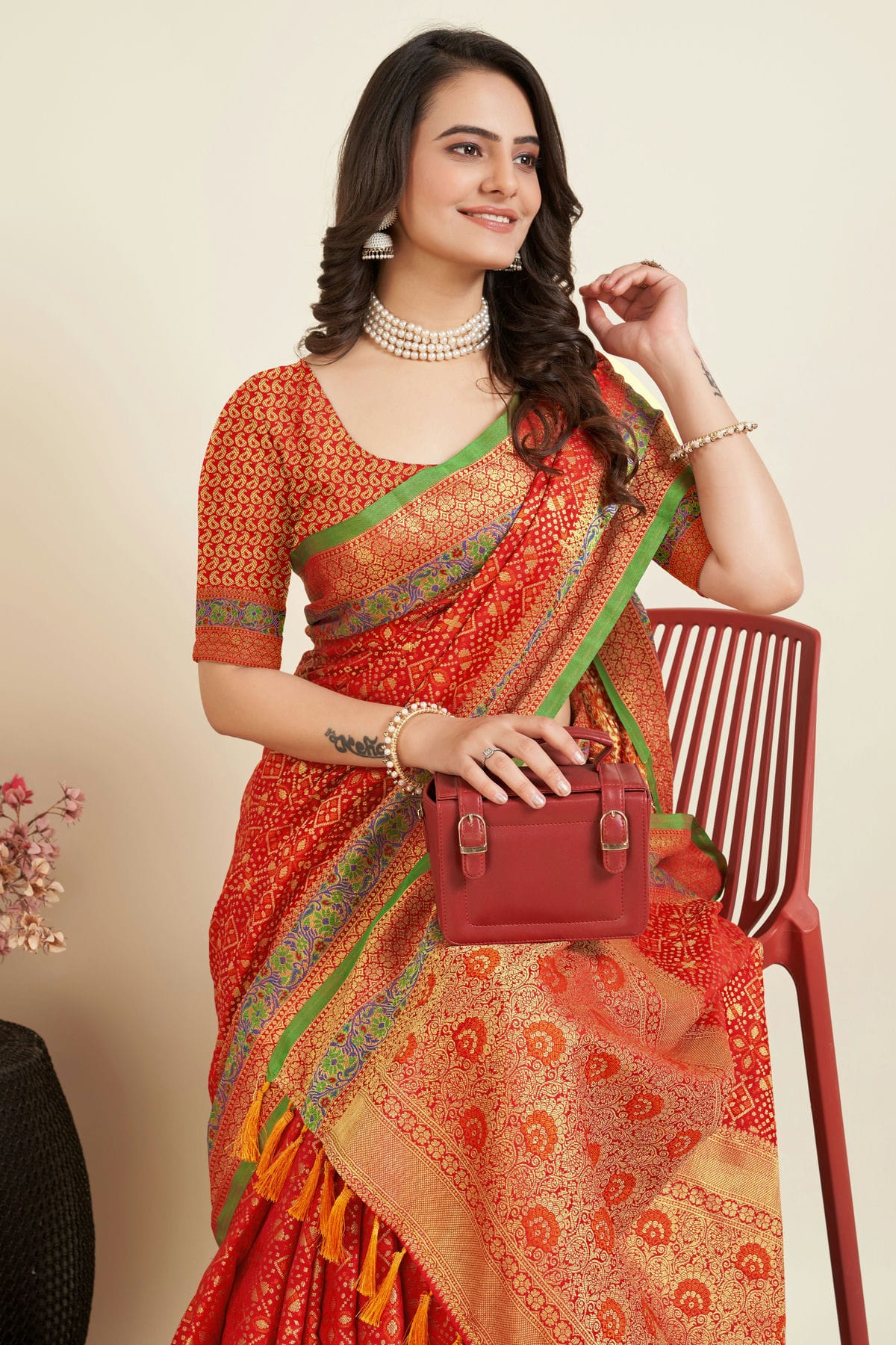 Red Colour Patola Silk Saree