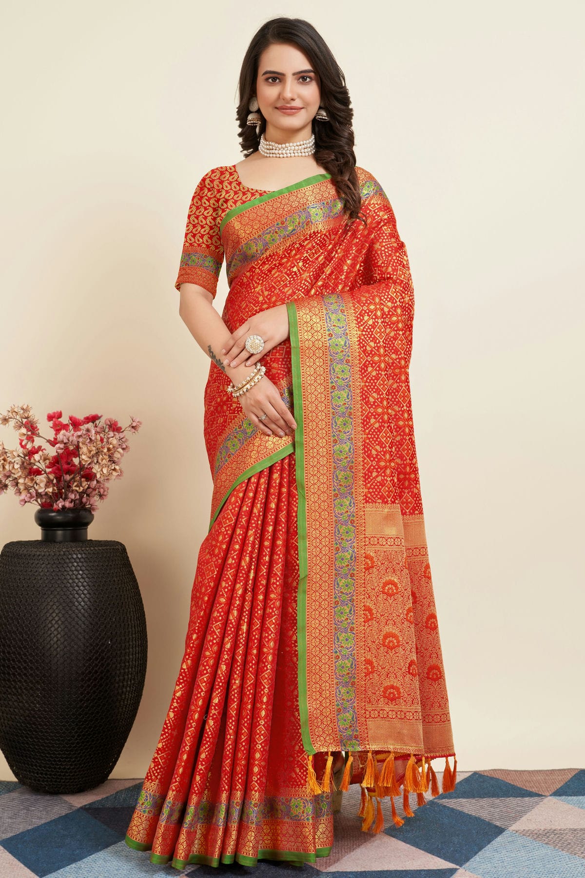 Red Colour Patola Silk Saree