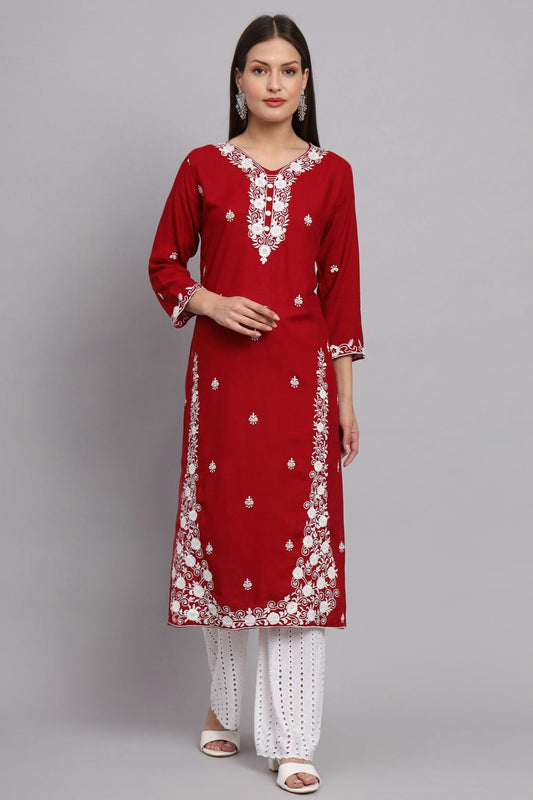 Red Colour Rayon Kurti