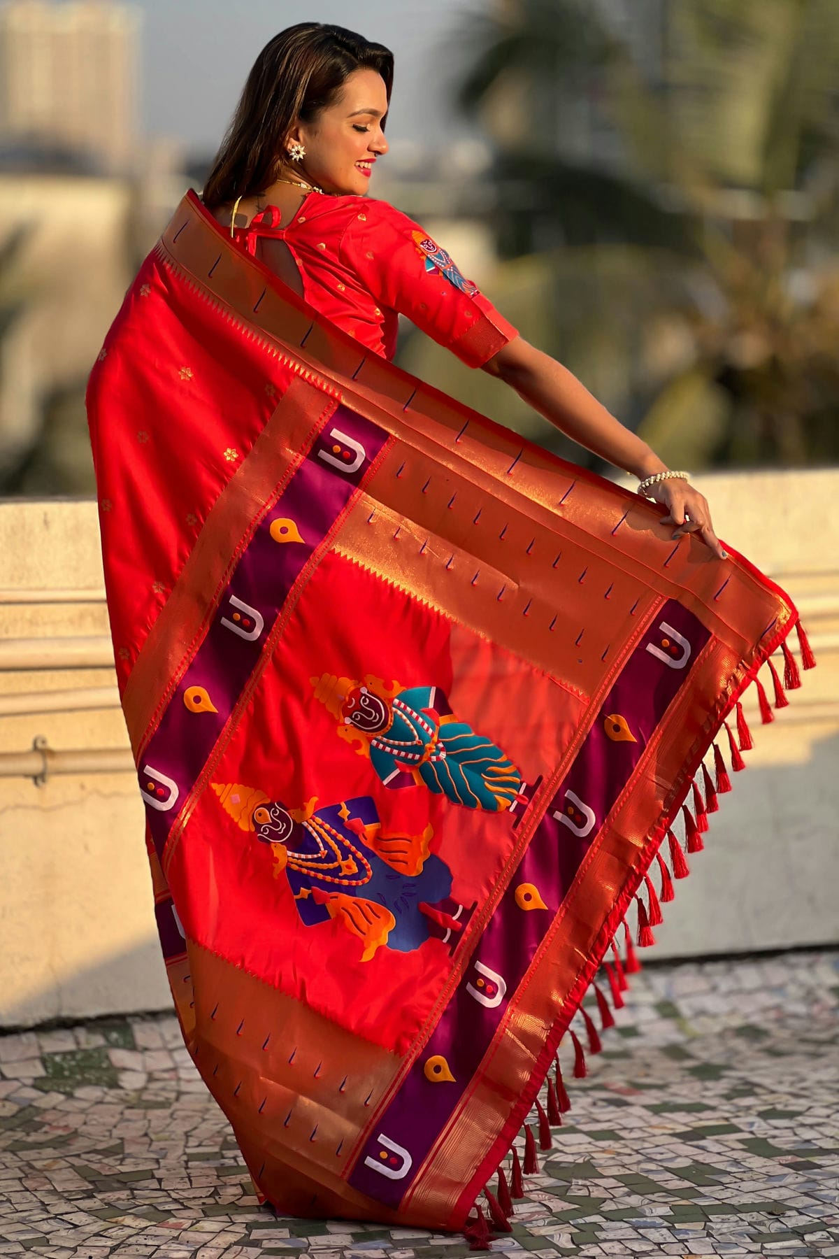 Red Colour Soft Silk Paithani Saree