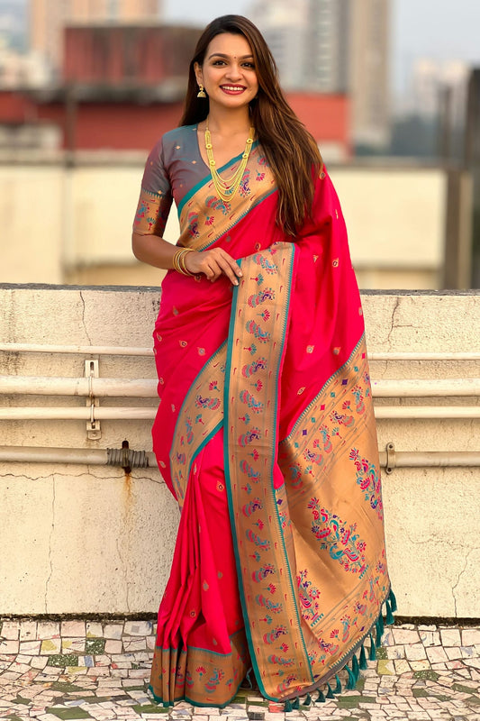 Red Colour Soft Silk Traditional Saree