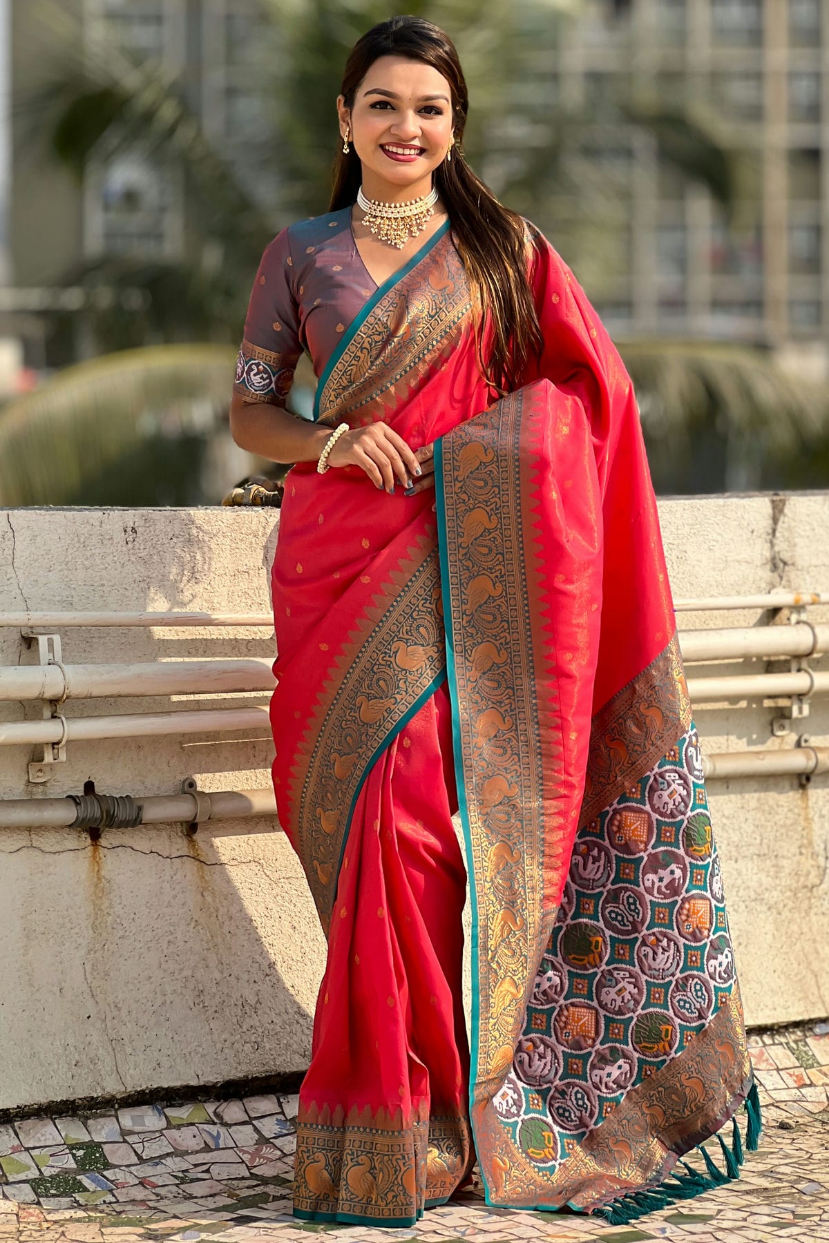 Red-Colour-Tissue-Traditional-Saree-VSSD1112591