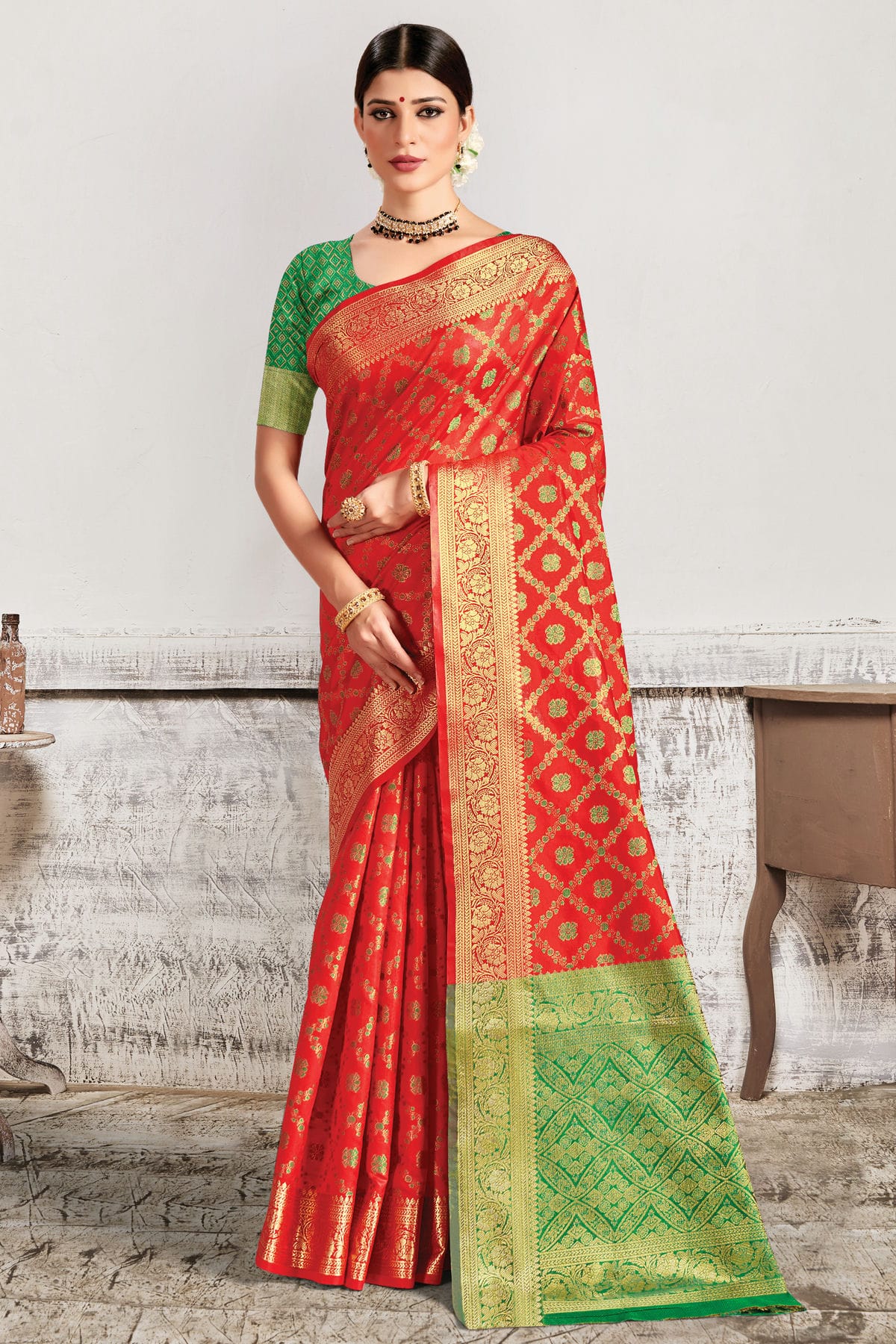 Red Colour Woven Work Patola Silk Saree