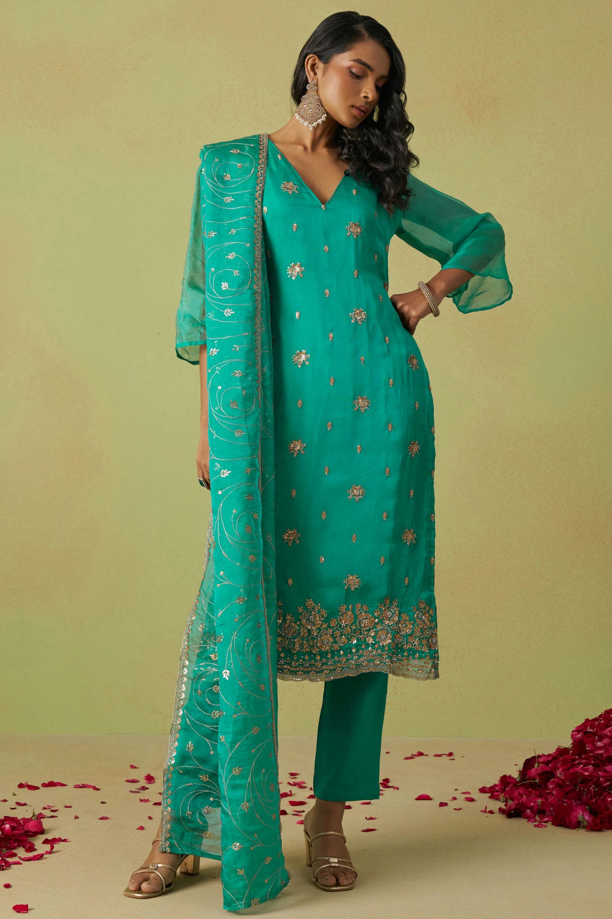 Sea-Green-Colour-Semi-Stitched-Shimmer-Organza-Pant-Style-Suit-VSSM1112793