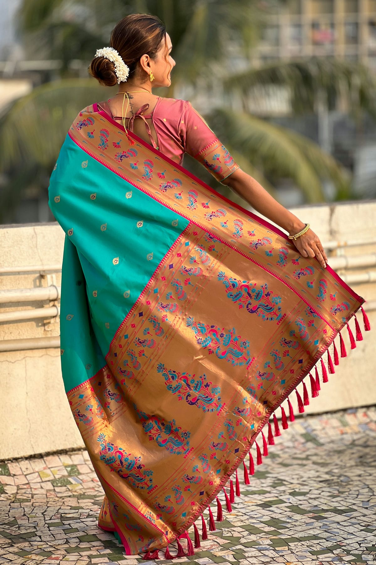 Sea Green Colour Soft Silk Traditional Saree