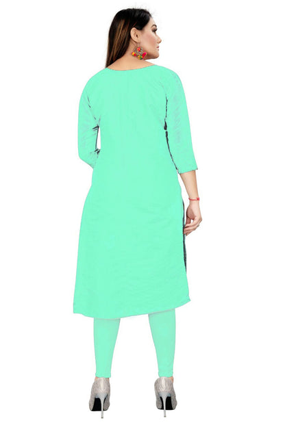 Sea Green Colour Unstitched Chanderi Straight Suit