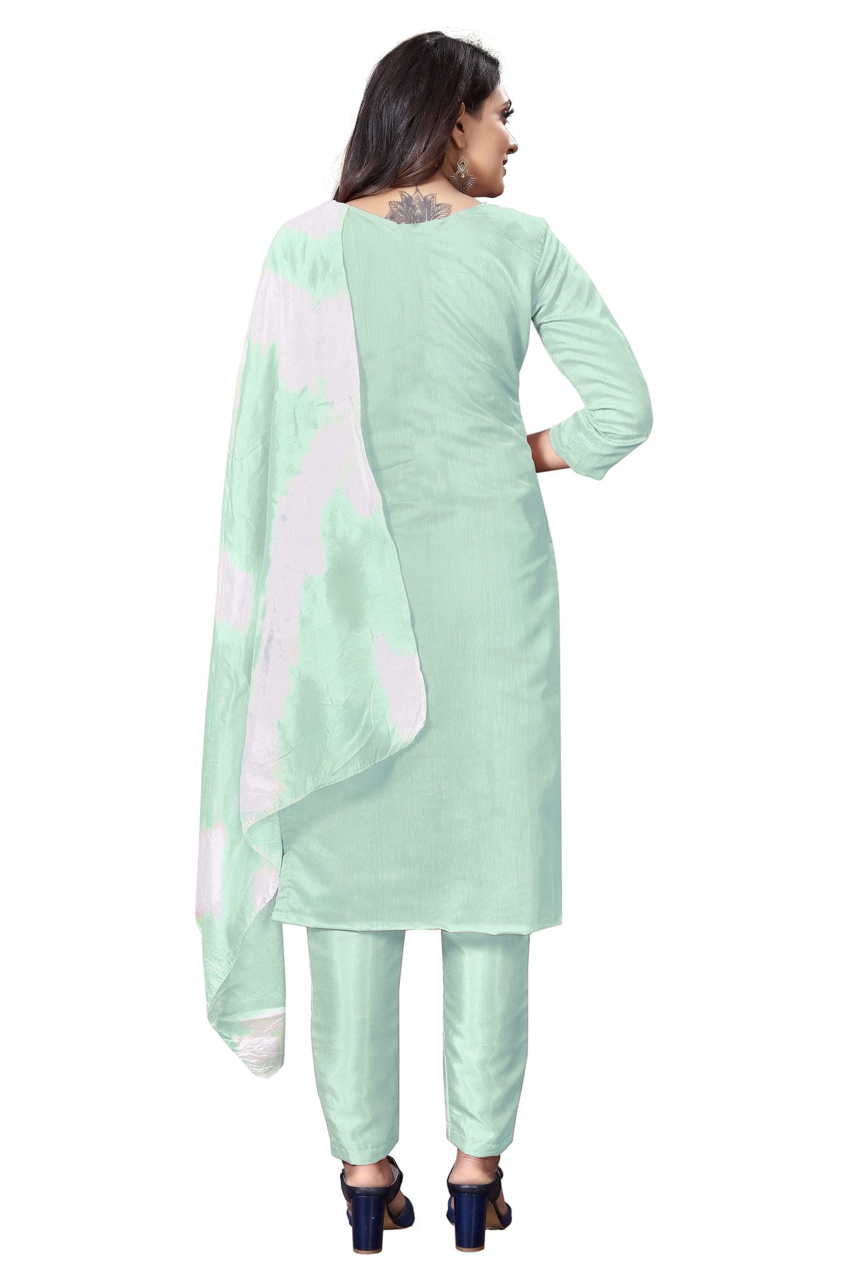 Sea Green Colour Unstitched Modal Cotton Straight Suit