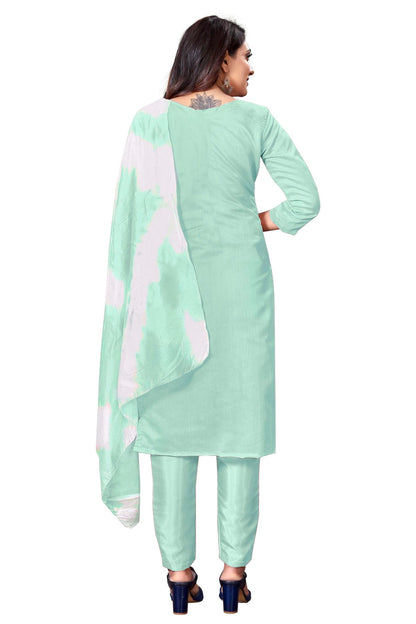 Sea Green Colour Unstitched Modal Cotton Straight Suit