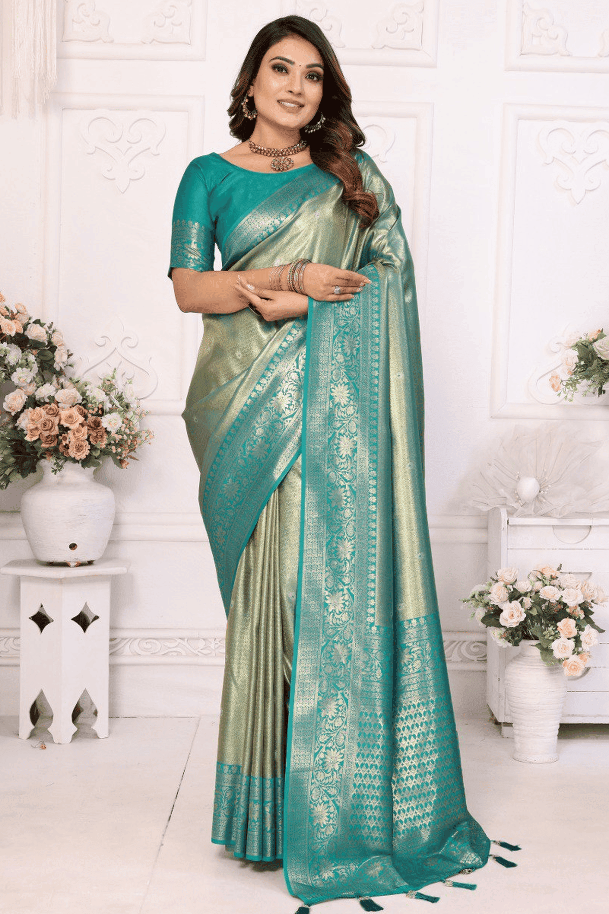 Sea-Green-Colour-Woven-Work-Pure-Banarasi-Tissue-Silk-Traditional-Saree-VSSD1250252