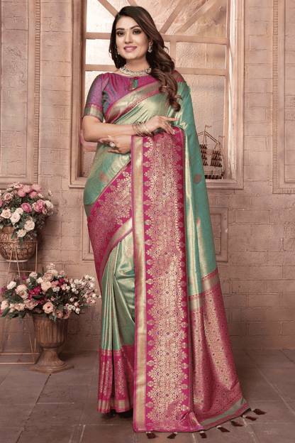 Sea-Green-Colour-Woven-Work-Pure-Banarasi-Tissue-Silk-Traditional-Saree-VSSD1250290