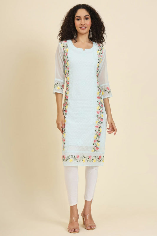 Sky Blue Colour Georgette Kurti