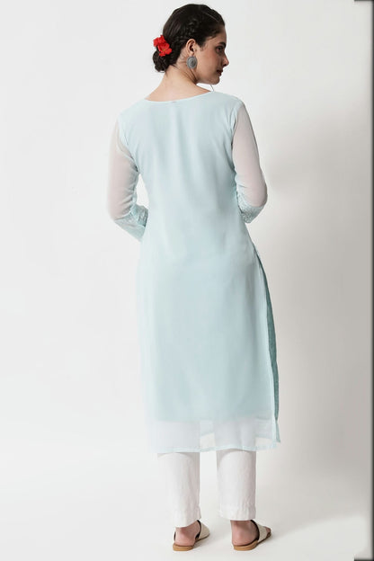 Sky Blue Colour Georgette Kurti VSKR1111282