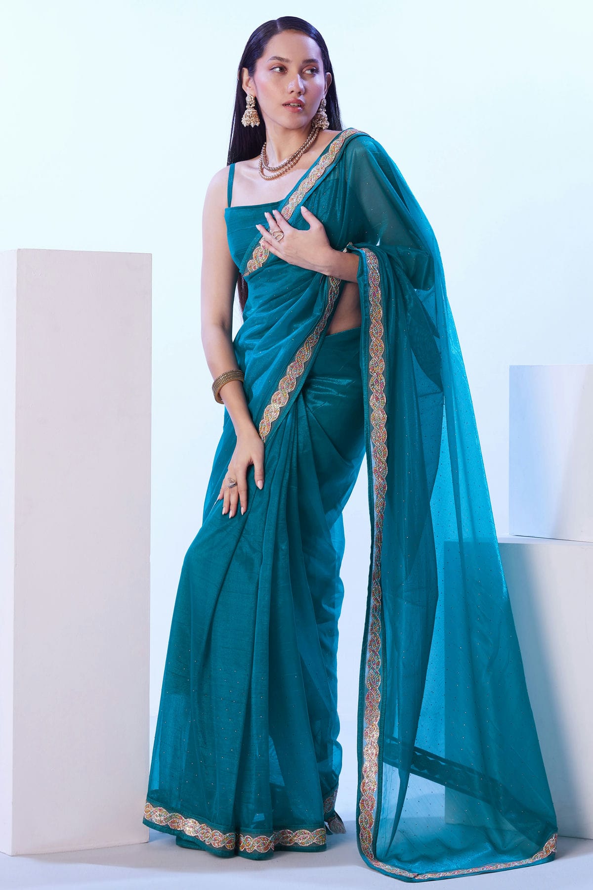 Sky-Blue-Colour-Net-Designer-Saree-VSSD1112621