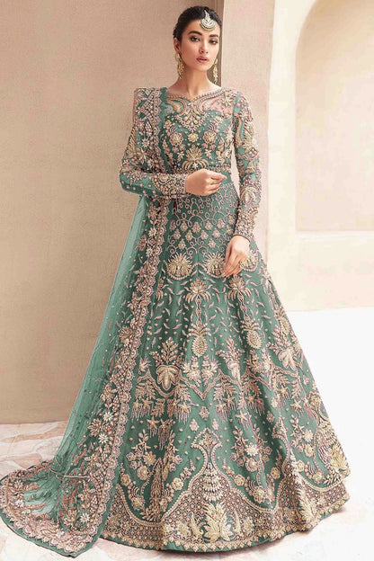 Sky Blue Colour Semi Stitched Butterfly Net Anarkali Suit VSSM1140699