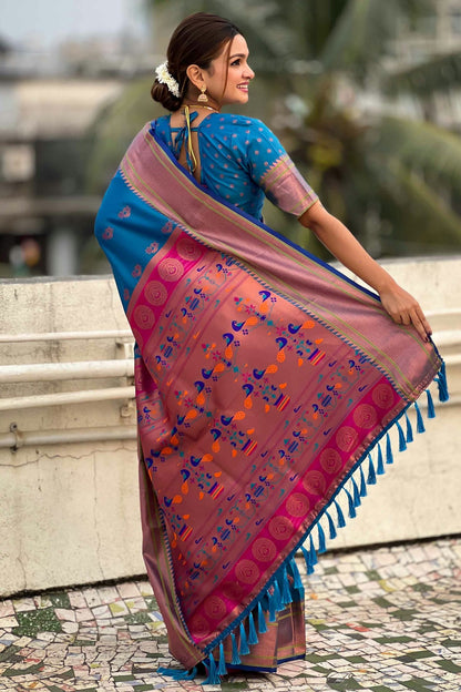 Sky Blue Colour Soft Silk Traditional Saree