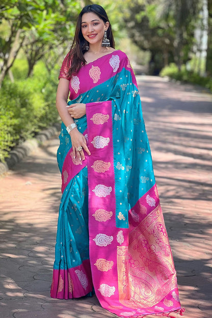 Sky Blue Colour Soft Silk Traditional Saree