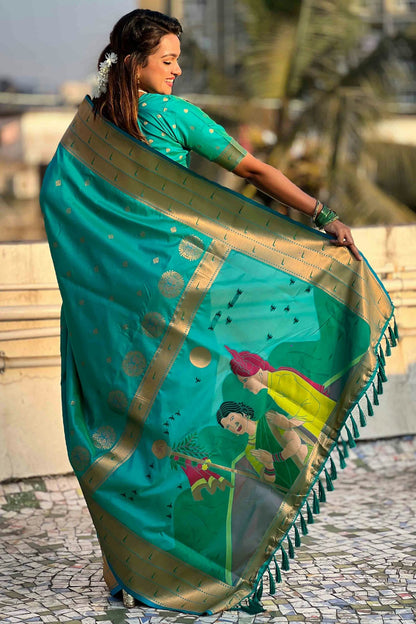 Sky Blue Colour Soft Silk Traditional Saree VSSD1112677