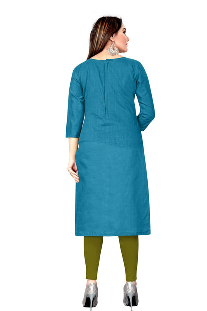 Sky Blue Colour Unstitched Banarasi Cotton Straight Suit