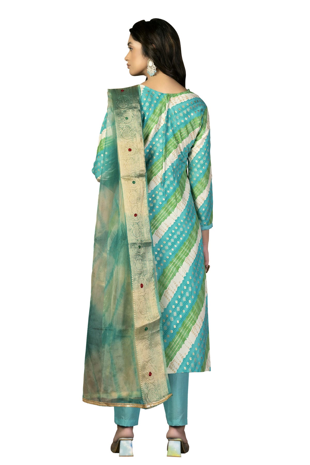 Sky Blue Colour Unstitched Jam Cotton Fabric Straight Suit