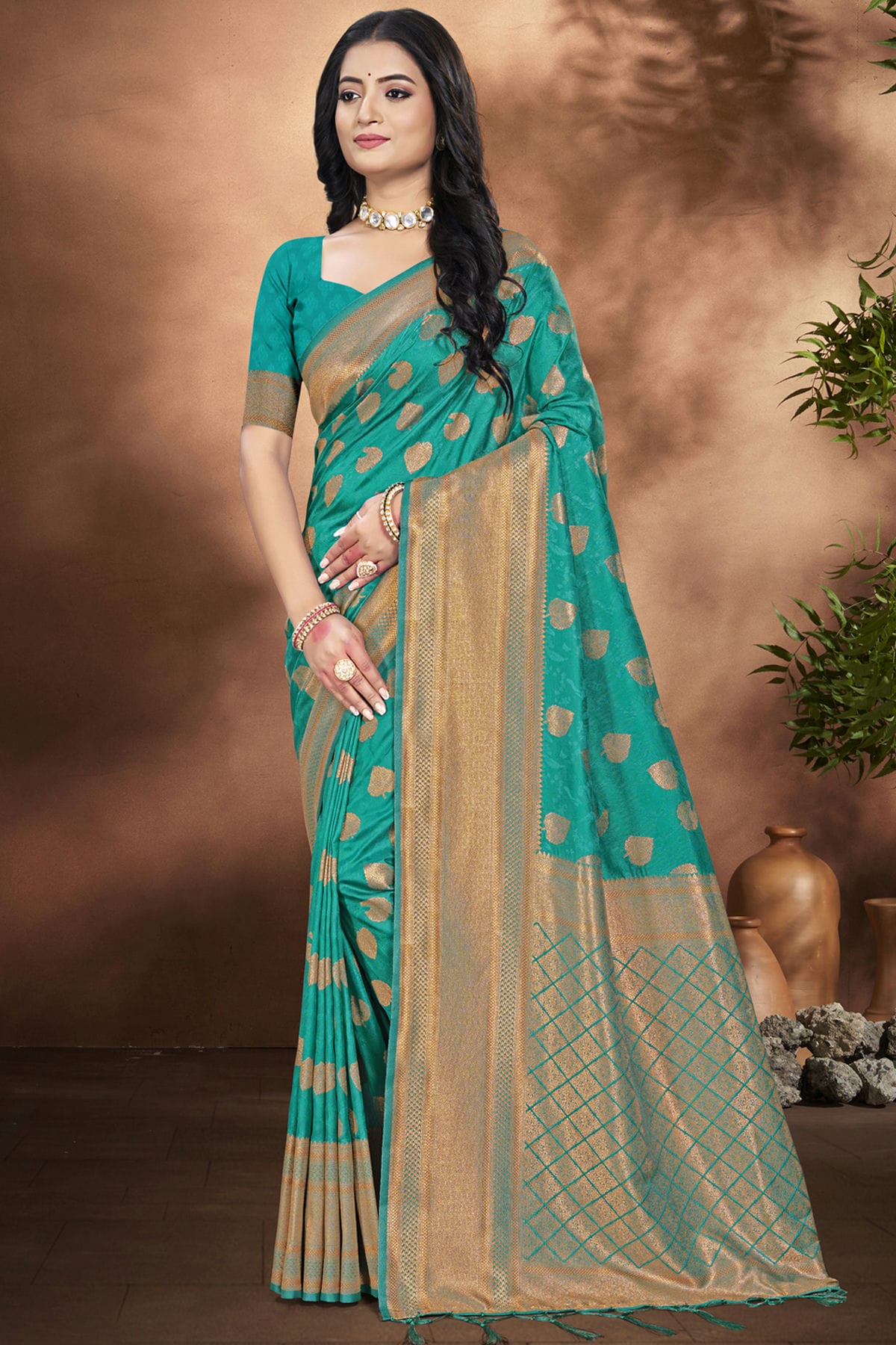 Sky-Blue-Colour-Woven-Work-Silk-Traditional-Saree-VSSD1103319