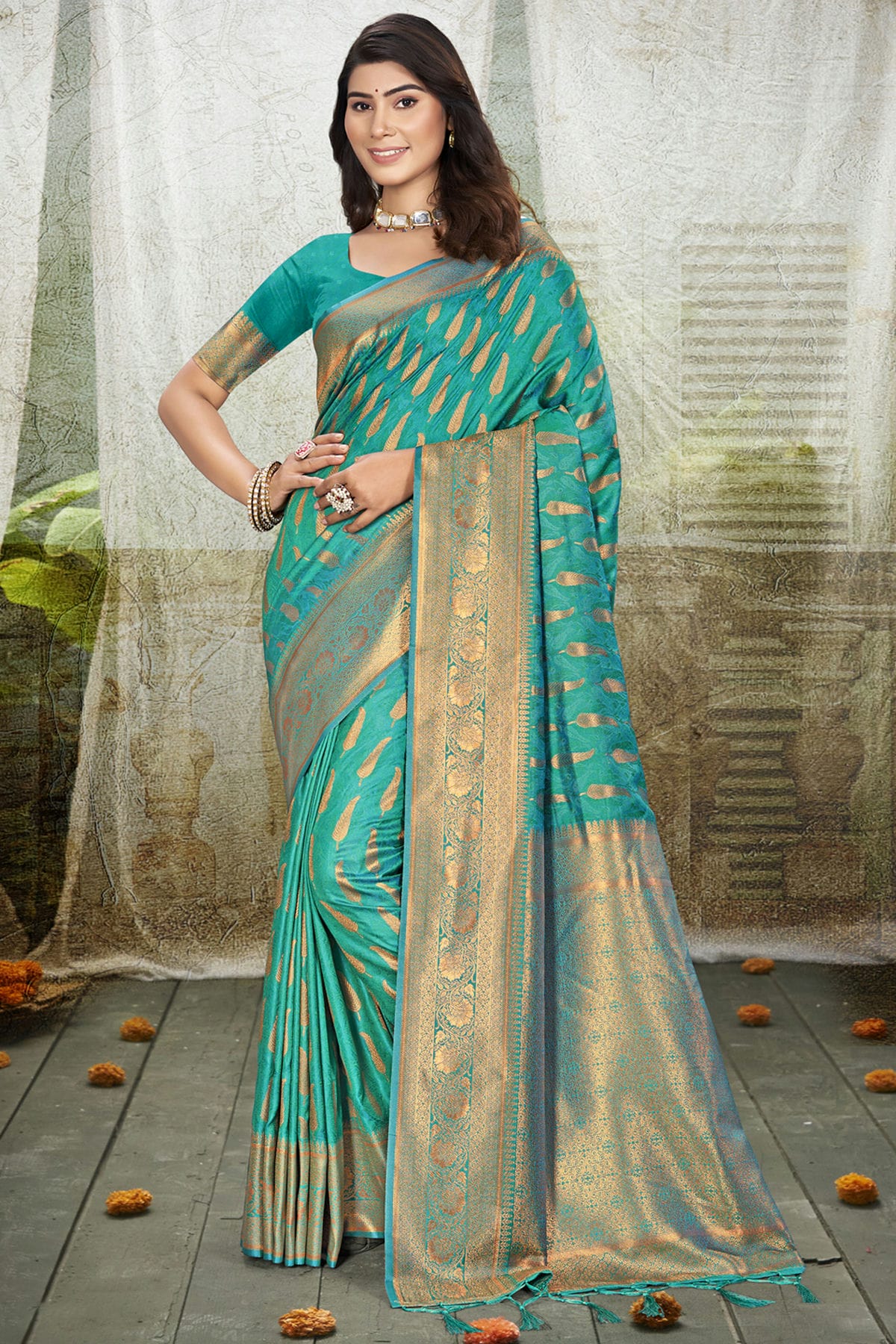 Sky-Blue-Colour-Woven-Work-Silk-Traditional-Saree-VSSD1103325