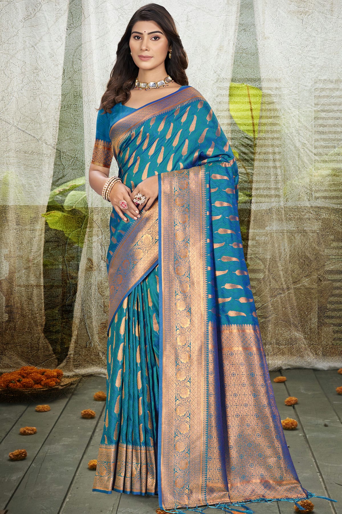 Sky-Blue-Colour-Woven-Work-Silk-Traditional-Saree-VSSD1103330